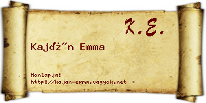 Kaján Emma névjegykártya